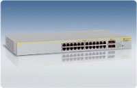 Allied telesis 24-ports 10/100/1000TX PoE stackable GE Switch w/ 4 combo ports, European power cord (AT-8000GS/24POE-50)